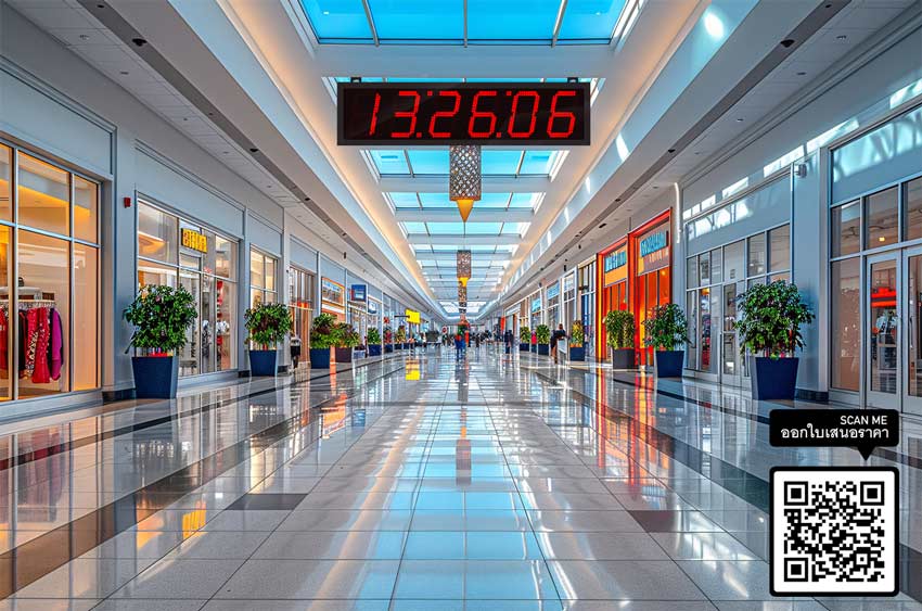 Digital clock show mall on wall นาฬิกา ดิจิตอล แขวนในห้าง เห็นชัดเจน na-li-ka